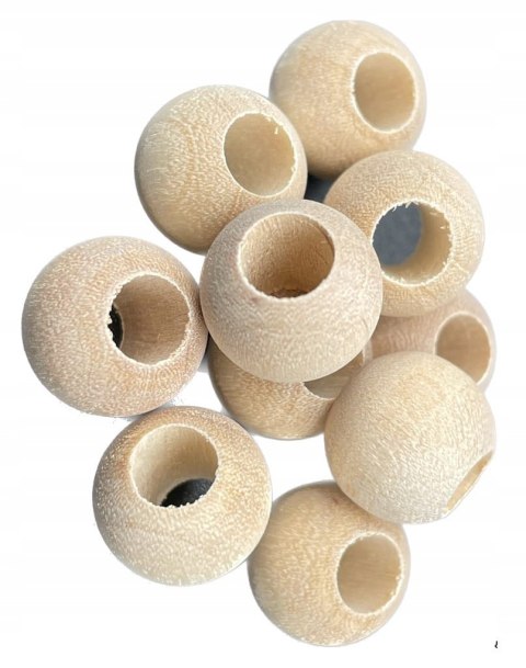 Koraliki Drewniane Naturalne do Makramy z Dużym Otworem Ekologiczne 12mm Koraliki Drewniane Naturalne do Makramy z Dużym Otworem Ekologiczne 12mm