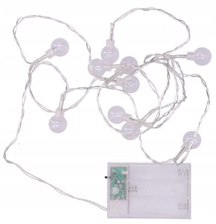 Lampki Led na Choinkę Kuleczki Kulki Zimna Barwa na Baterie 1,6m Lampki Led na Choinkę Kuleczki Kulki Zimna Barwa na Baterie 1,6m