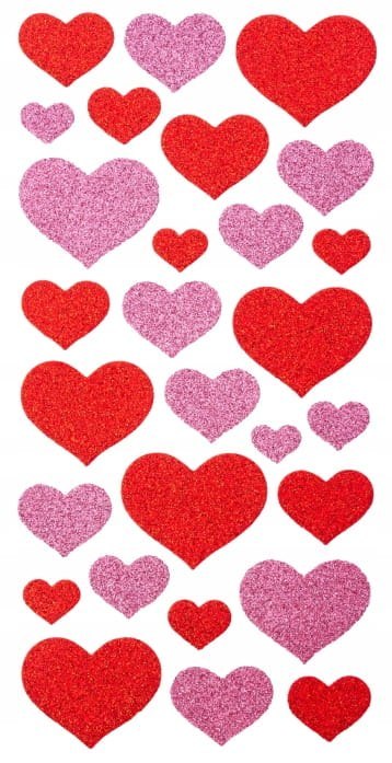 Naklejki Serca Piankowe Brokat Scrapbooking Dekoracyjne 2 Kolorowe 28 szt. Naklejki Serca Piankowe Brokat Scrapbooking Dekoracyjne 2 Kolorowe 28 szt.