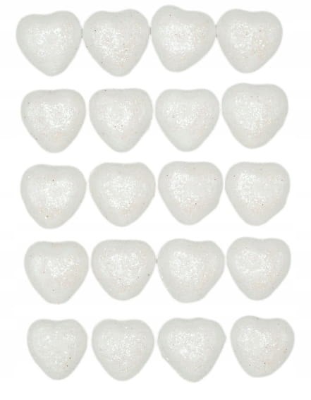 Serca Styropianowe Brokatowe Perłowe Ozdobne Scrapbooking Dekor 2cm 20 szt. Serca Styropianowe Brokatowe Perłowe Ozdobne Scrapbooking Dekor 2cm 20 szt.