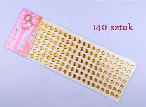 Serduszka Serca na Blistrze Dżety Dekoracyjne Ozdobne Dekor Złote 140 sztuk Serduszka Serca na Blistrze Dżety Dekoracyjne Ozdobne Dekor Złote 140 sztuk