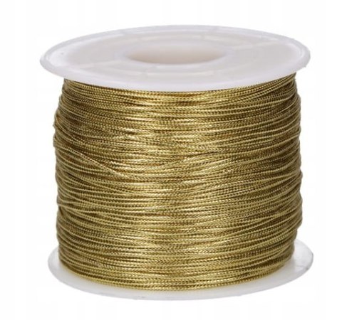 Sznurek Złoty Ozdobny Metalizowany Dekoracyjny Dekor Dodatek 0,8mm 100m Sznurek Złoty Ozdobny Metalizowany Dekoracyjny Dekor Dodatek 0,8mm 100m