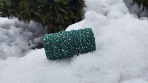 Sznurek do Makramy Bawełniany Skręcany Eko Złota Nitka Zielony 60m 2mm Sznurek do Makramy Bawełniany Skręcany Eko Złota Nitka Zielony 60m 2mm
