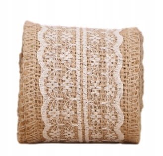 Taśma Jutowa 100% Juta Naturalna Ekologiczna Rękodzieło Decor Boho 6cm 2m Taśma Jutowa 100% Juta Naturalna Ekologiczna Rękodzieło Decor Boho 6cm 2m