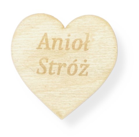 Drewniane Serduszko Serce z Grawerem Anioł Stróż Scrapka Ekologiczna 4 cm Drewniane Serduszko Serce z Grawerem Anioł Stróż Scrapka Ekologiczna 4 cm