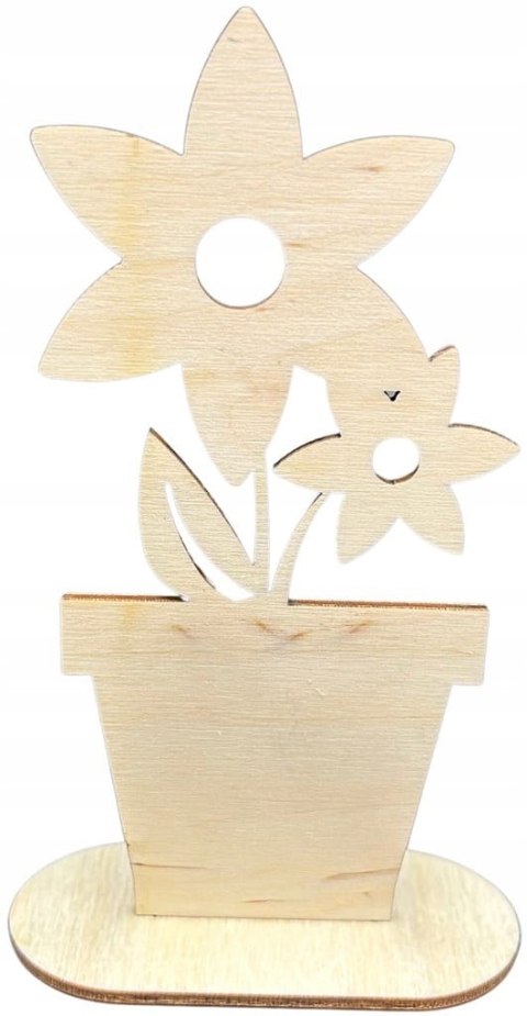 Drewniany Kwiatek w Doniczce Pomysł na Prezent Dekoracja Ozdoba 14 x 6,9 cm Drewniany Kwiatek w Doniczce Pomysł na Prezent Dekoracja Ozdoba 14 x 6,9 cm