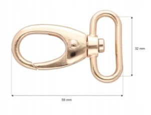 Karabińczyk Brelok Zapięcie do Torby Torebki Plecaka Jasne Złoto 32mm Karabińczyk Brelok Zapięcie do Torby Torebki Plecaka Jasne Złoto 32mm