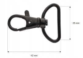 Karabińczyk Metalowy Rybka Czarny Mat Brelok Zapięcie do Torby Plecaka 25mm Karabińczyk Metalowy Rybka Czarny Mat Brelok Zapięcie do Torby Plecaka 25mm