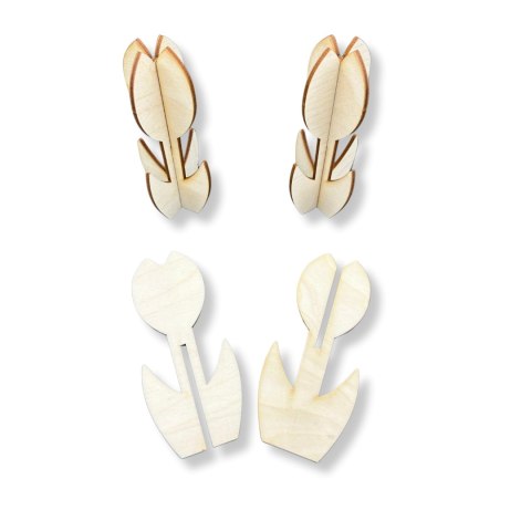 Kwiatek Drewniany Kwiat Stojący Tulipan 3D Pomysł na Prezent Dekor 3 sztuki Kwiatek Drewniany Kwiat Stojący Tulipan 3D Pomysł na Prezent Dekor 3 sztuki