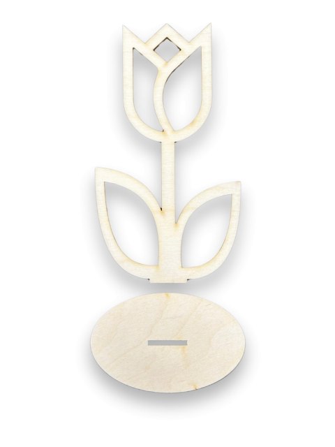 Kwiatek Drewniany Kwiat Stojący na Podstawce Pomysł na Prezent Tulipan 17cm Kwiatek Drewniany Kwiat Stojący na Podstawce Pomysł na Prezent Tulipan 17cm