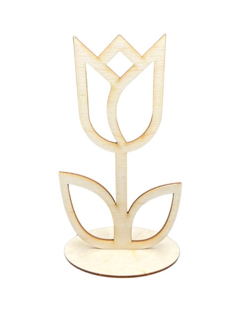 Kwiatek Drewniany Kwiat Stojący na Podstawce Pomysł na Prezent Tulipan 17cm Kwiatek Drewniany Kwiat Stojący na Podstawce Pomysł na Prezent Tulipan 17cm