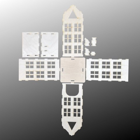 Lampion Drewniany Latarenka Świecznik Domek 3D Ekologiczny Dekor Ozdoba Lampion Drewniany Latarenka Świecznik Domek 3D Ekologiczny Dekor Ozdoba