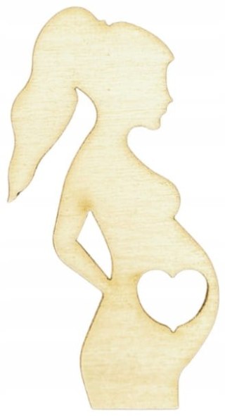 Scrapki Drewniane Kobieta W Ciąży Dekoracyjne Ozdobne BABY SHOWER 10 sztuk