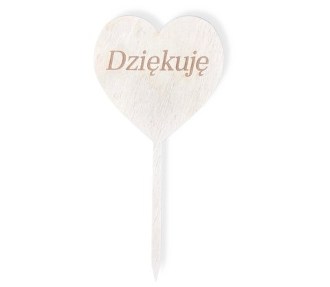 Serce Drewniane Topper na Piku Napis Dziękuje Podziękowania dla Gości Eko Serce Drewniane Topper na Piku Napis Dziękuje Podziękowania dla Gości Eko