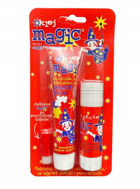 Zestaw Klej Magic w Sztyfcie Tubie + Aplikator Szkolny Biurowy Uniwersalny Zestaw Klej Magic w Sztyfcie Tubie + Aplikator Szkolny Biurowy Uniwersalny