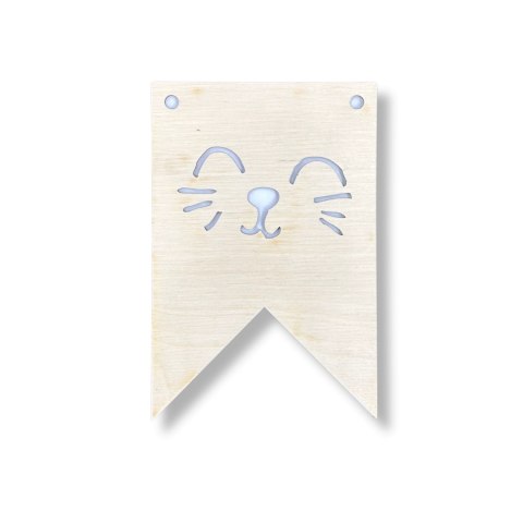 Girlanda Proporczyk Drewniany Baner Chorągiewka Zawieszka do Pokoju Kot Girlanda Proporczyk Drewniany Baner Chorągiewka Zawieszka do Pokoju Kot