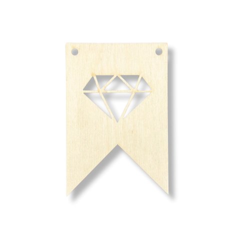 Girlanda Proporczyk Drewniany Baner Zawieszka Chorągiewka do Pokoju Diament Girlanda Proporczyk Drewniany Baner Zawieszka Chorągiewka do Pokoju Diament