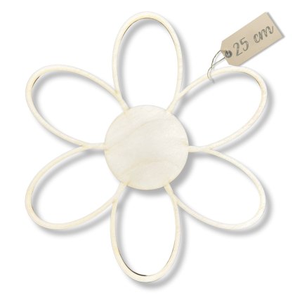 Ozdoba na Ścianę Dekoracja Ścienna Drewniany Kwiat Kwiatek Ażur Dekor 25 cm