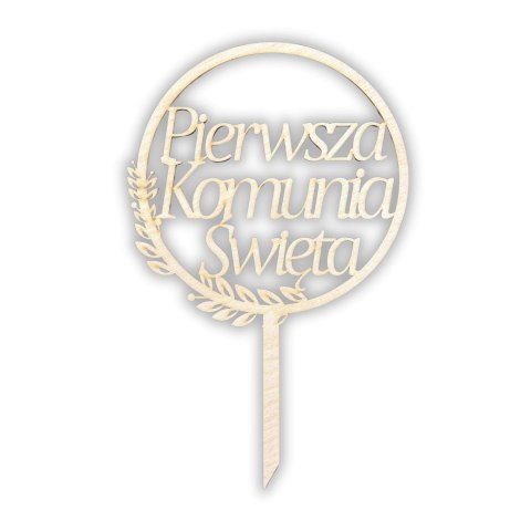 Pierwsza Komunia Święta Topper na Tort Drewniany na Piku Dekor Ozdoba Eko Pierwsza Komunia Święta Topper na Tort Drewniany na Piku Dekor Ozdoba Eko