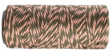 Sznurek do Makramy Bawełniany Skręcany ECO Twist Brązowy - Różowy 20m 2mm Sznurek do Makramy Bawełniany Skręcany ECO Twist Brązowy - Różowy 20m 2mm