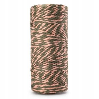 Sznurek do Makramy Bawełniany Skręcany ECO Twist Brązowy - Różowy 20m 2mm Sznurek do Makramy Bawełniany Skręcany ECO Twist Brązowy - Różowy 20m 2mm