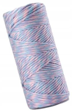 Sznurek do Makramy Bawełniany Skręcany ECO Twist Guma Balonowa 20m 2mm Sznurek do Makramy Bawełniany Skręcany ECO Twist Guma Balonowa 20m 2mm