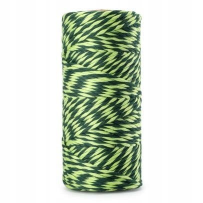 Sznurek do Makramy Bawełniany Skręcany Twist Limonka-Butelka ECO 20m 2mm Sznurek do Makramy Bawełniany Skręcany Twist Limonka-Butelka ECO 20m 2mm