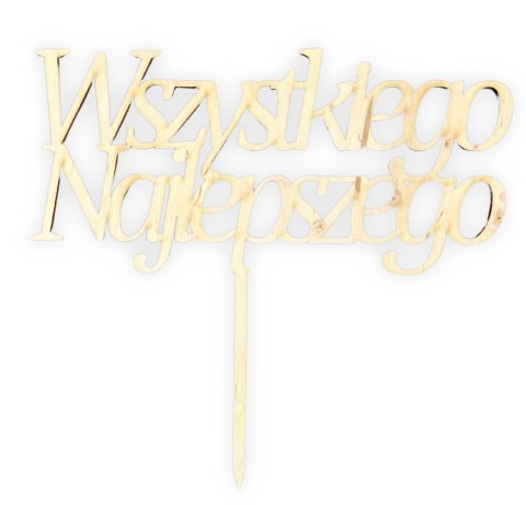 Topper Wszystkiego Najlepszego Napis na Tort Urodziny Drewniany Dekor Eko Topper Wszystkiego Najlepszego Napis na Tort Urodziny Drewniany Dekor Eko