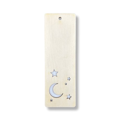Zakładka do Książki Sklejka Drewniana Księżyc Decoupage Dekor Naturalna ECO Zakładka do Książki Sklejka Drewniana Księżyc Decoupage Dekor Naturalna ECO