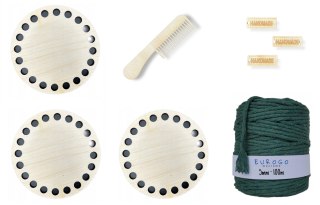 Sznurek Bawełniany Skręcany Zielony Dno do Koszyczka Metki HANDMADE Metka