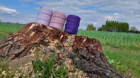 Sznurek Bawełniany Skręcany do Makramy Fioletowy Lawendowy Wrzosowy ECO Sznurek Bawełniany Skręcany do Makramy Fioletowy Lawendowy Wrzosowy ECO