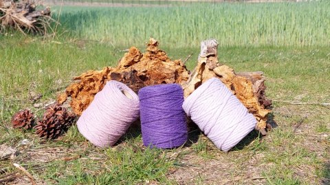 Sznurek Bawełniany Skręcany do Makramy Fioletowy Lawendowy Wrzosowy ECO Sznurek Bawełniany Skręcany do Makramy Fioletowy Lawendowy Wrzosowy ECO