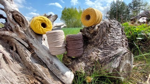 Sznurek Bawełniany Skręcany do Makramy Żółty Brązowy Beżowy Musztardowy ECO Sznurek Bawełniany Skręcany do Makramy Żółty Brązowy Beżowy Musztardowy ECO
