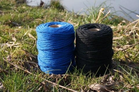 Sznurek Bawełniany do Makramy Skręcany Czarny Chabrowy Koraliki Drewniane 25mm Sznurek Bawełniany do Makramy Skręcany Czarny Chabrowy Koraliki Drewniane 25mm
