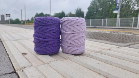 Sznurek Skręcany do Makramy Bawełniany Fioletowy Lawendowy Zestaw ECO Sznurek Skręcany do Makramy Bawełniany Fioletowy Lawendowy Zestaw ECO
