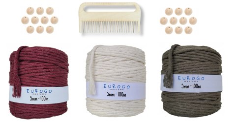 Sznurek do Makramy 5mm Koraliki Drewniane Drewniany Grzebień do Sznurka DIY Sznurek do Makramy 5mm Koraliki Drewniane Drewniany Grzebień do Sznurka DIY