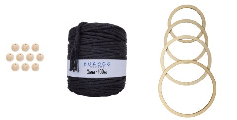 Sznurek do Makramy 5mm Koraliki Drewniane Obręcz Drewniana Zestaw Obręczy Sznurek do Makramy 5mm Koraliki Drewniane Obręcz Drewniana Zestaw Obręczy