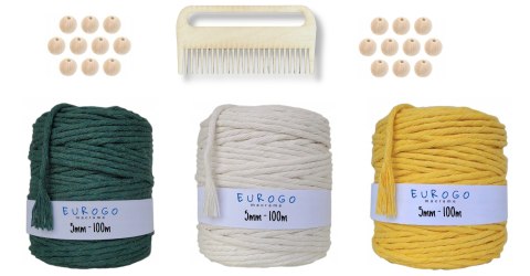 Sznurek do Makramy 5mm Koraliki Drewniane do Nawlekania Drewniany Grzebień Sznurek do Makramy 5mm Koraliki Drewniane do Nawlekania Drewniany Grzebień