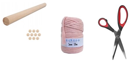Sznurek do Makramy 5mm Różowy Bawełniany Skręcany Koraliki Drewniane Drążek Sznurek do Makramy 5mm Różowy Bawełniany Skręcany Koraliki Drewniane Drążek