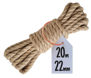 Lina Jutowa Skręcana 22mm 20m Dekoracyjna Żeglarska na Drapak dla Kota ECO