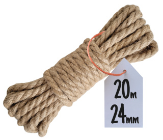 Lina Jutowa Skręcana 24mm 20m Dekoracyjna Żeglarska na Drapak dla Kota ECO
