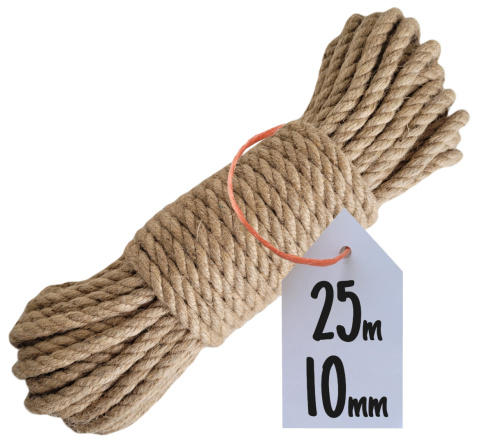 Lina Jutowa Skręcana Sznur na Drapak dla Kota Żeglarska Budowlana 10mm 25m Lina Jutowa Skręcana Sznur na Drapak dla Kota Żeglarska Budowlana 10mm 25m