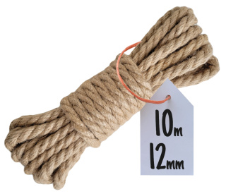 Lina Jutowa Skręcana Sznur na Drapak dla Kota Żeglarska Budowlana 12mm 10m
