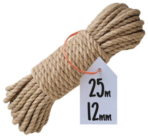 Lina Jutowa Skręcana Sznur na Drapak dla Kota Żeglarska Budowlana 12mm 25m Lina Jutowa Skręcana Sznur na Drapak dla Kota Żeglarska Budowlana 12mm 25m