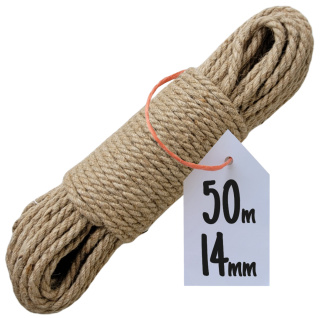 Lina Jutowa Skręcana Sznur na Drapak dla Kota Żeglarska Budowlana 14mm 50m