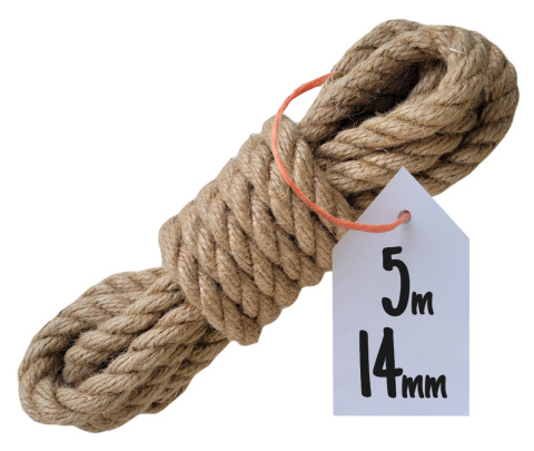 Lina Jutowa Skręcana Sznur na Drapak dla Kota Żeglarska Budowlana 14mm 5m Lina Jutowa Skręcana Sznur na Drapak dla Kota Żeglarska Budowlana 14mm 5m