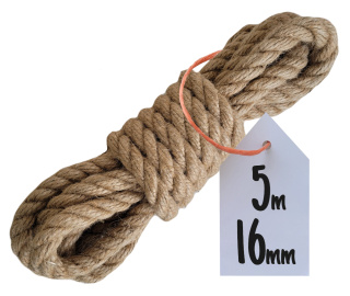 Lina Jutowa Skręcana Sznur na Drapak dla Kota Żeglarska Budowlana 16mm 5m