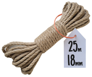 Lina Jutowa Skręcana Sznur na Drapak dla Kota Żeglarska Budowlana 18mm 25m
