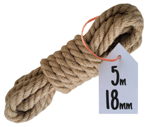 Lina Jutowa Skręcana Sznur na Drapak dla Kota Żeglarska Budowlana 18mm 5m Lina Jutowa Skręcana Sznur na Drapak dla Kota Żeglarska Budowlana 18mm 5m
