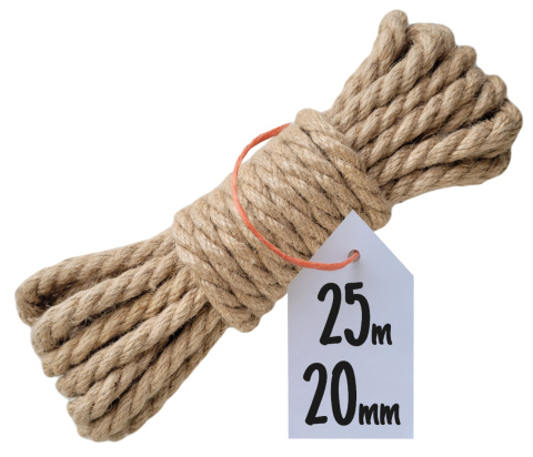 Lina Jutowa Skręcana Sznur na Drapak dla Kota Żeglarska Budowlana 20mm 25m Lina Jutowa Skręcana Sznur na Drapak dla Kota Żeglarska Budowlana 20mm 25m
